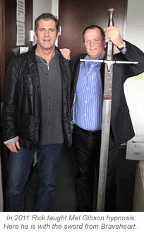 Rick and Mel Gibson Rick with Mel Gibson and sword from Braveheart